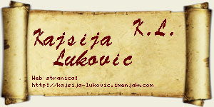 Kajsija Luković vizit kartica